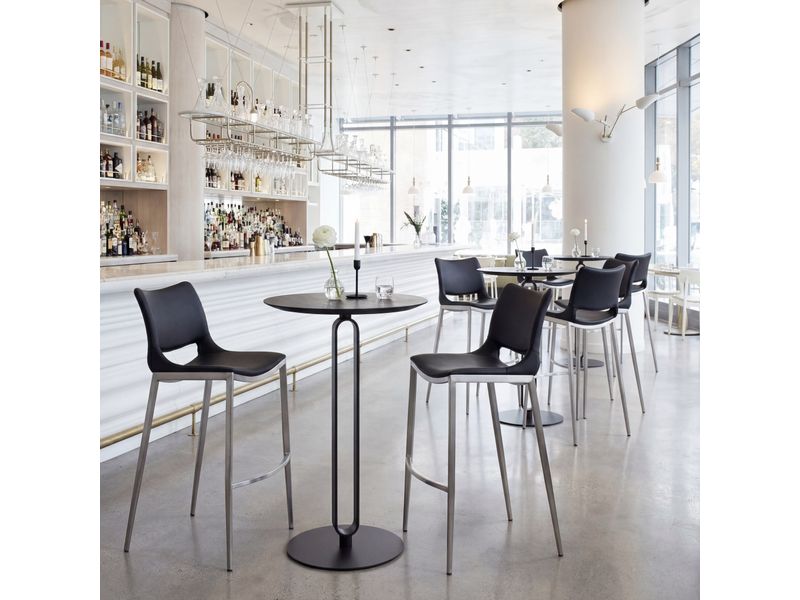 Ace Barstool Black & Silver 10