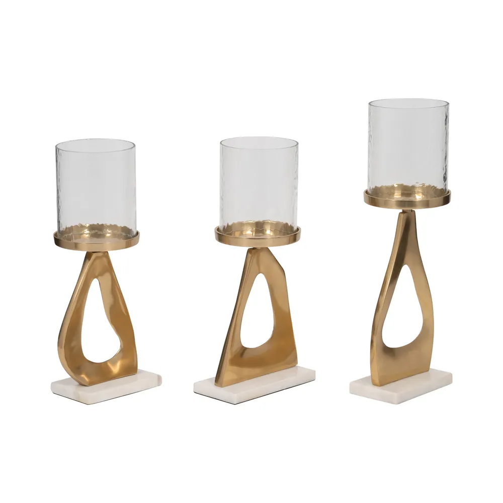 PALMERLAKE SET OF 3 GOLD CANDLE HOLDER 16 (IN)