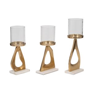 PALMERLAKE SET OF 3 GOLD CANDLE HOLDER 16 (IN) 4