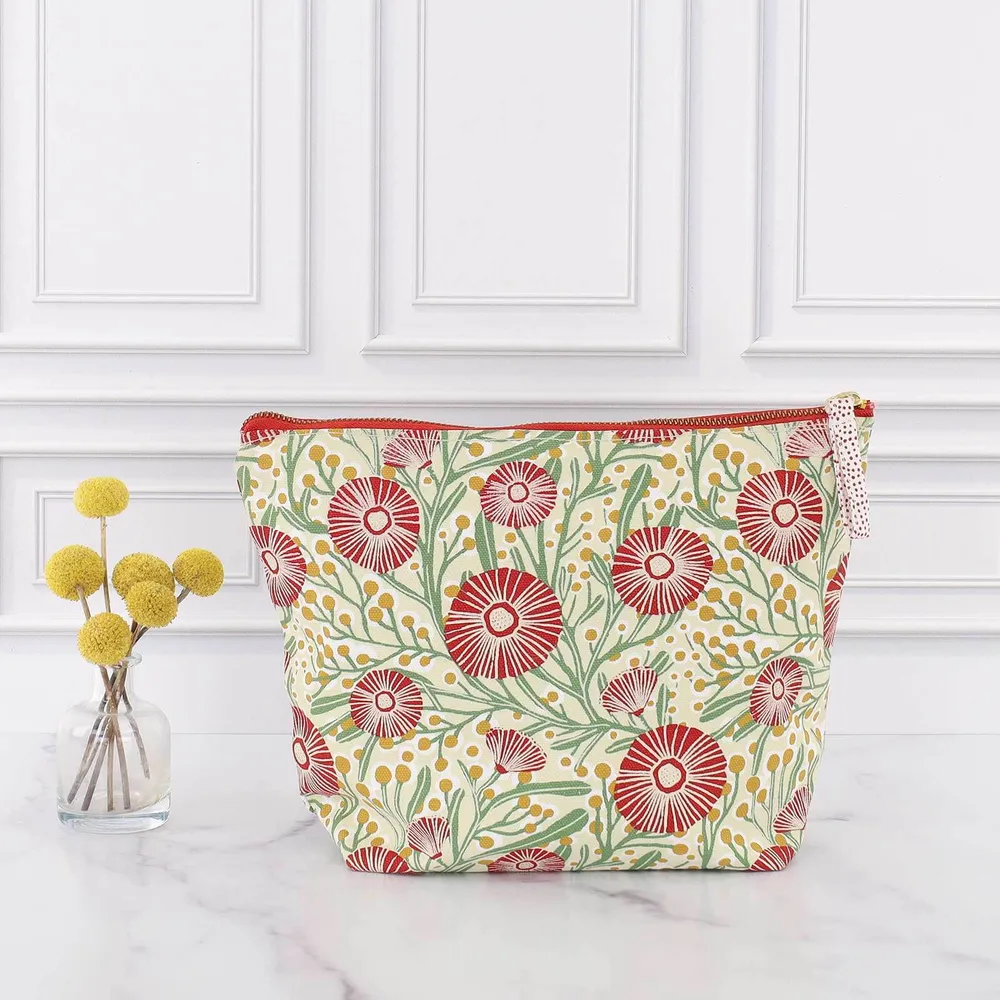 Camellia Bouquet Large Essential Canvas Pouch
