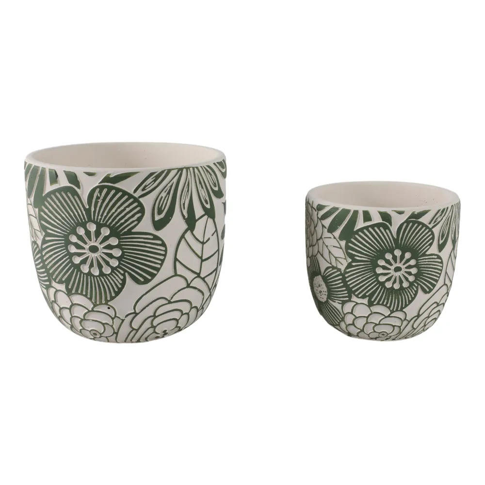 KAYEFORD SET OF 2 WHITE PLANTER 8 (IN)