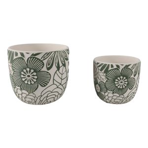 KAYEFORD SET OF 2 WHITE PLANTER 8 (IN) 1