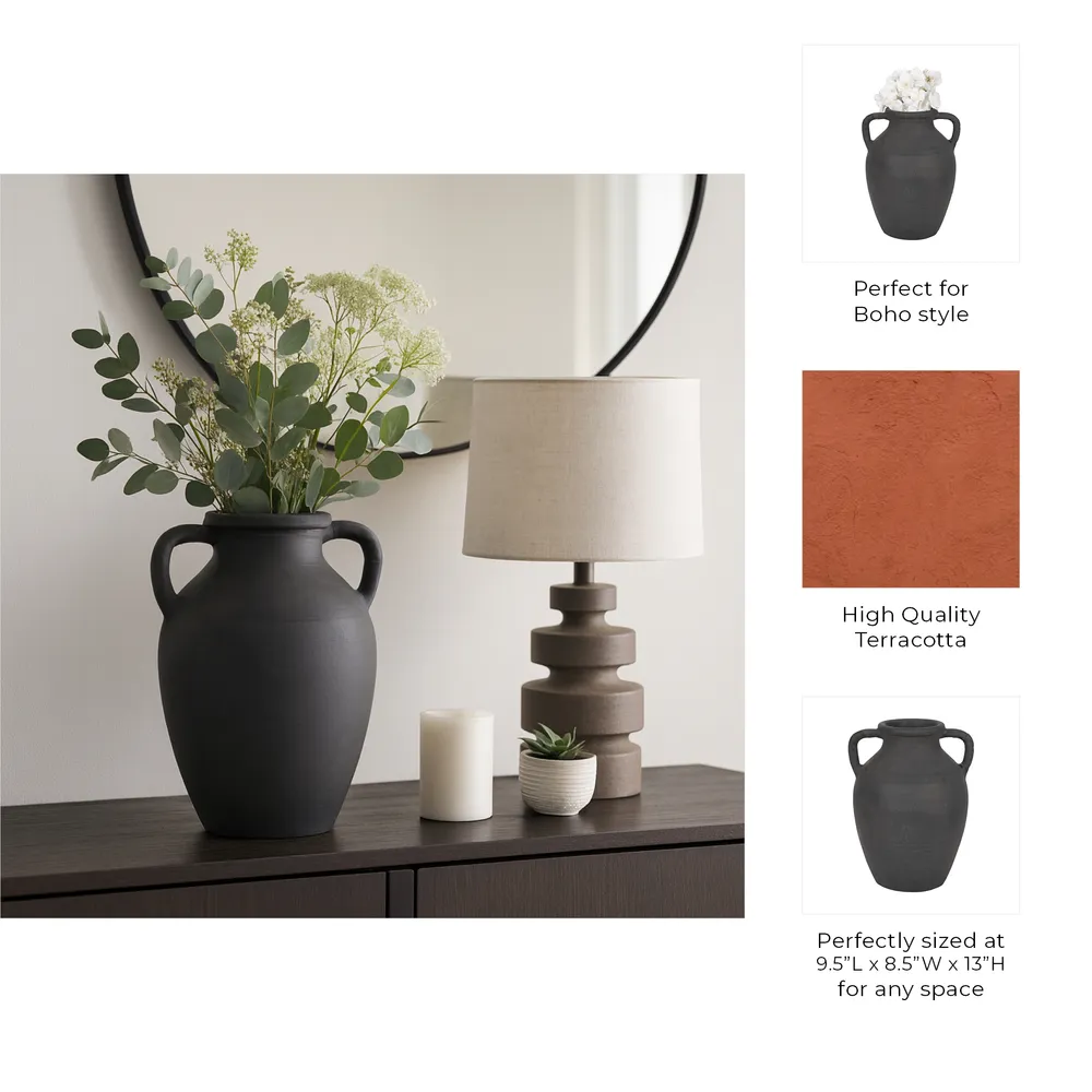 DRAKEWELL BLACK VASE 13 (IN)