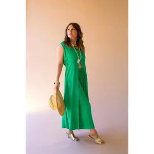 Elastic and Button Closure Waist Pant / Kale 5