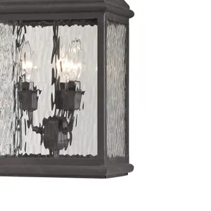 Forged Jefferson 9'' Wide 3-Light Outdoor Pendant - Charcoal 4