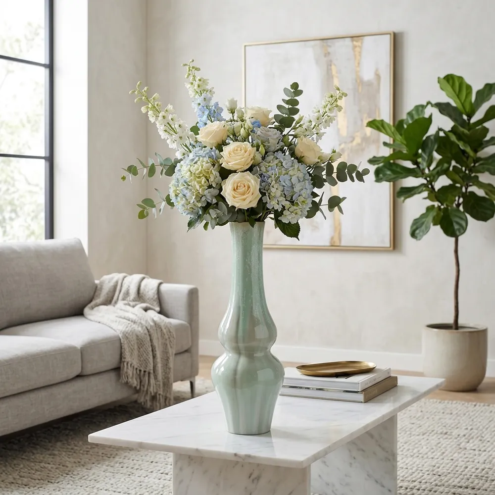 HADFIELDHOLM GREEN VASE 24 (IN)