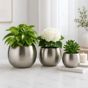 GLOVERTON SET OF 3 SILVER PLANTER 11 (IN) 11
