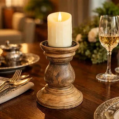 Crackle Candle Holder 4.5x6in