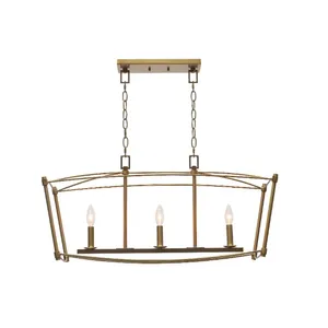 Darcy 32″ Wide 3-Light Linear Chandelier - Brushed Gold 1