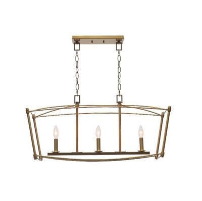 Darcy 32″ Wide 3-Light Linear Chandelier - Brushed Gold