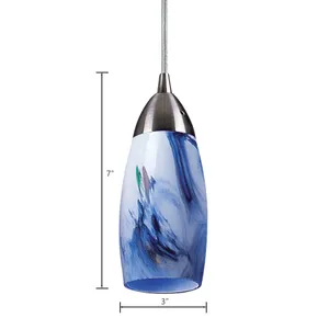 Milan 3'' Wide 1-Light Mini Pendant - Satin Nickel with Mountain Glass 2
