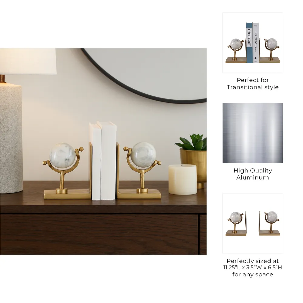 NELSONVALE SET OF 2 GOLD DECOR 7 (IN)