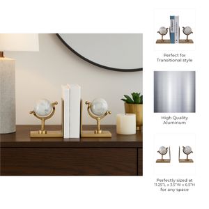 NELSONVALE SET OF 2 GOLD DECOR 7 (IN) 9