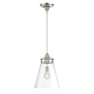 Emma 12'' Wide 1-Light Pendant - Polished Nickel 1