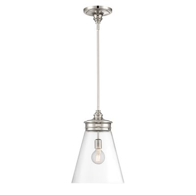 Emma 12″ Wide 1-Light Pendant - Polished Nickel