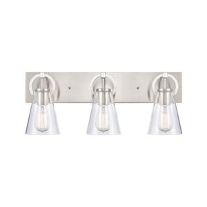 Harnell 23" Wide 3-Light Vanity Light - Brushed Nickel 1