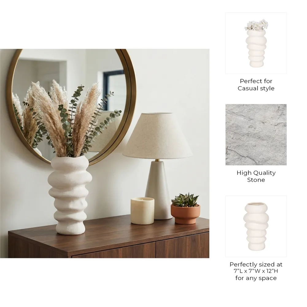 DUTTONMORE WHITE VASE 12 (IN)