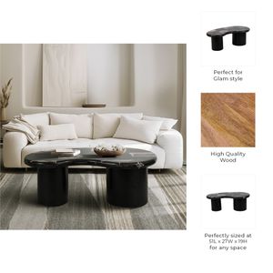 COLVINWIND BLACK COFFEE TABLE 19 (IN) 10
