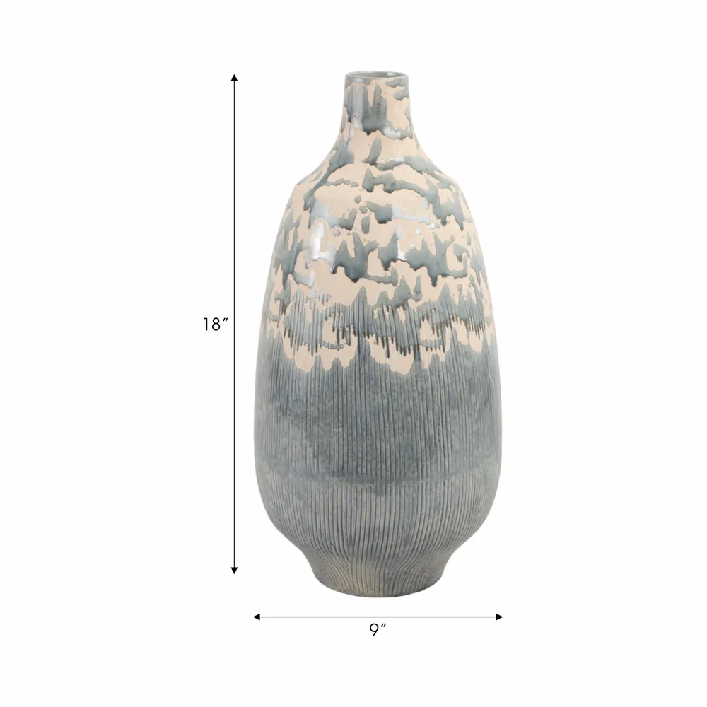 TROY GRAY VASE 18 (IN)
