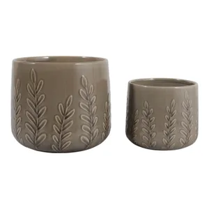 DUNRUN SET OF 2 GREEN PLANTER 7 (IN) 4