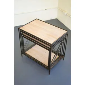 Stackable Four-Tiered Metal & Wood Shelving Unit 2