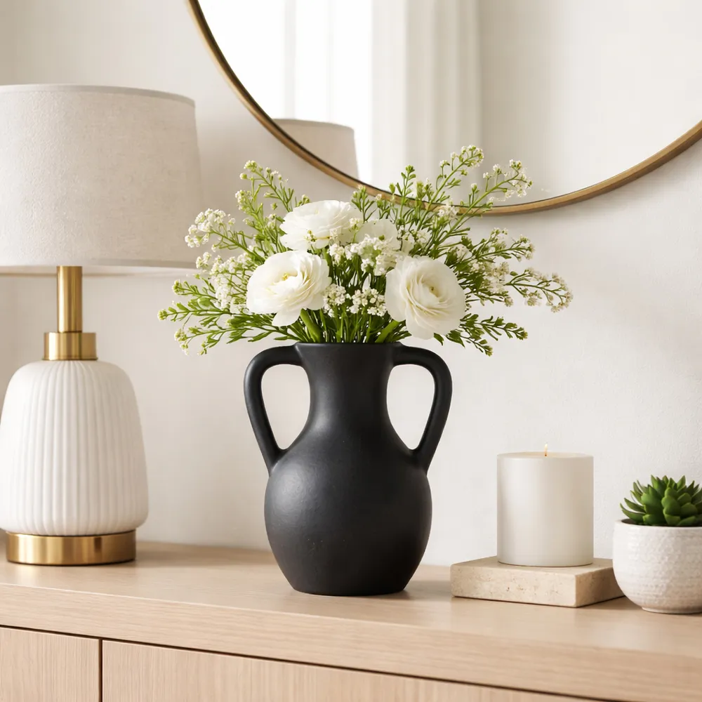 SHERMANCLIFF BLACK VASE 12 (IN)