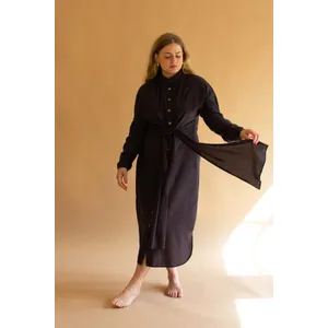 Long-Sleeve Dress with Front-Tie Detail 10