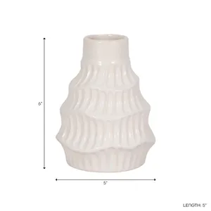 WELDONBEACH WHITE VASE 6 (IN) 9