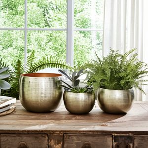 GLOVERTON SET OF 3 GOLD PLANTER 11 (IN) 11