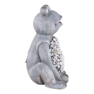 13X10" SITTING FROG WITH SOLAR FLOWERS, GREY MULTI 4