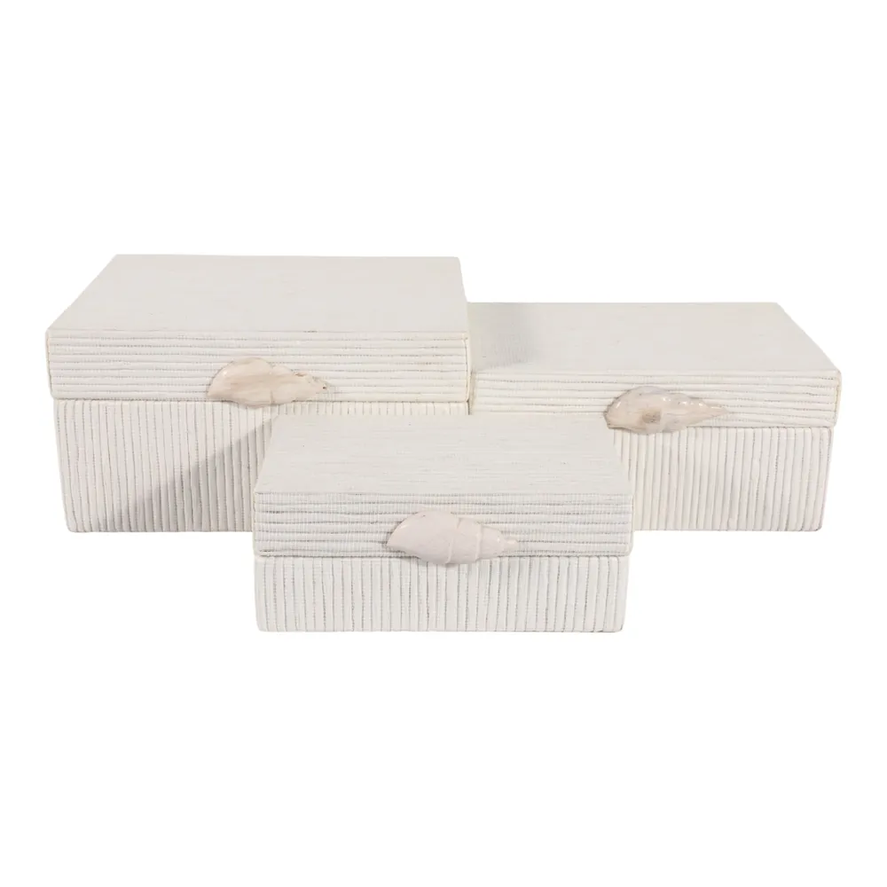 DRAKEMILL SET OF 3 BROWN BOXES 7 (IN)