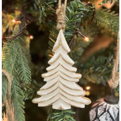 Clear Enamel Tree Ornament 5x3in