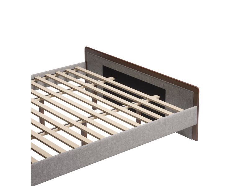 Somune King Bed Gray & Walnut 8