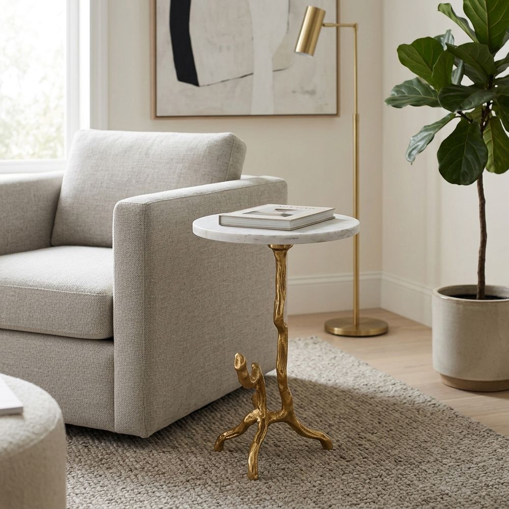 BRAE WHITE TABLE 22 (IN)