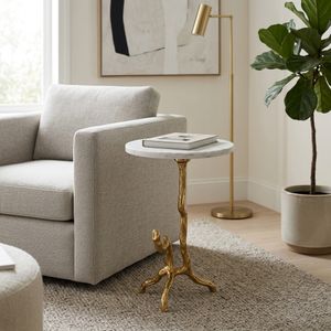 BRAE WHITE TABLE 22 (IN) 8
