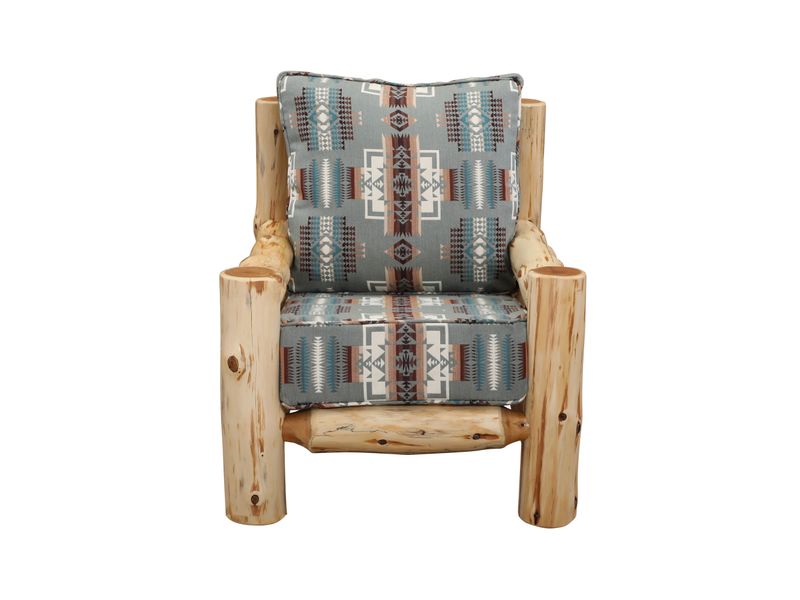Cedar Log Lounge Chair - Natural - Standard Fabric - Seat:  Fabric TBD;   Backrest:  Fabric TBD 4