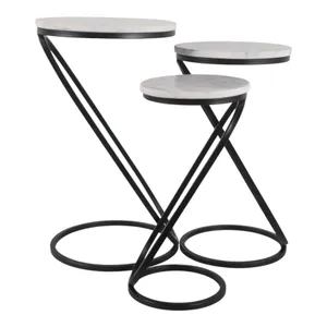 BENTONHAM SET OF 3 WHITE PLANT STANDS 21 (IN) 5