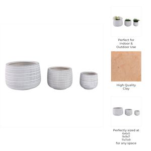 RAYMONDHAVEN SET OF 3 WHITE PLANTER 9 (IN) 10