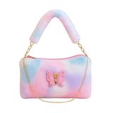 HIP BAG W ADJUSTABLE STRAP & JUTE - WATERCOLOR BUTTERFLIES 1