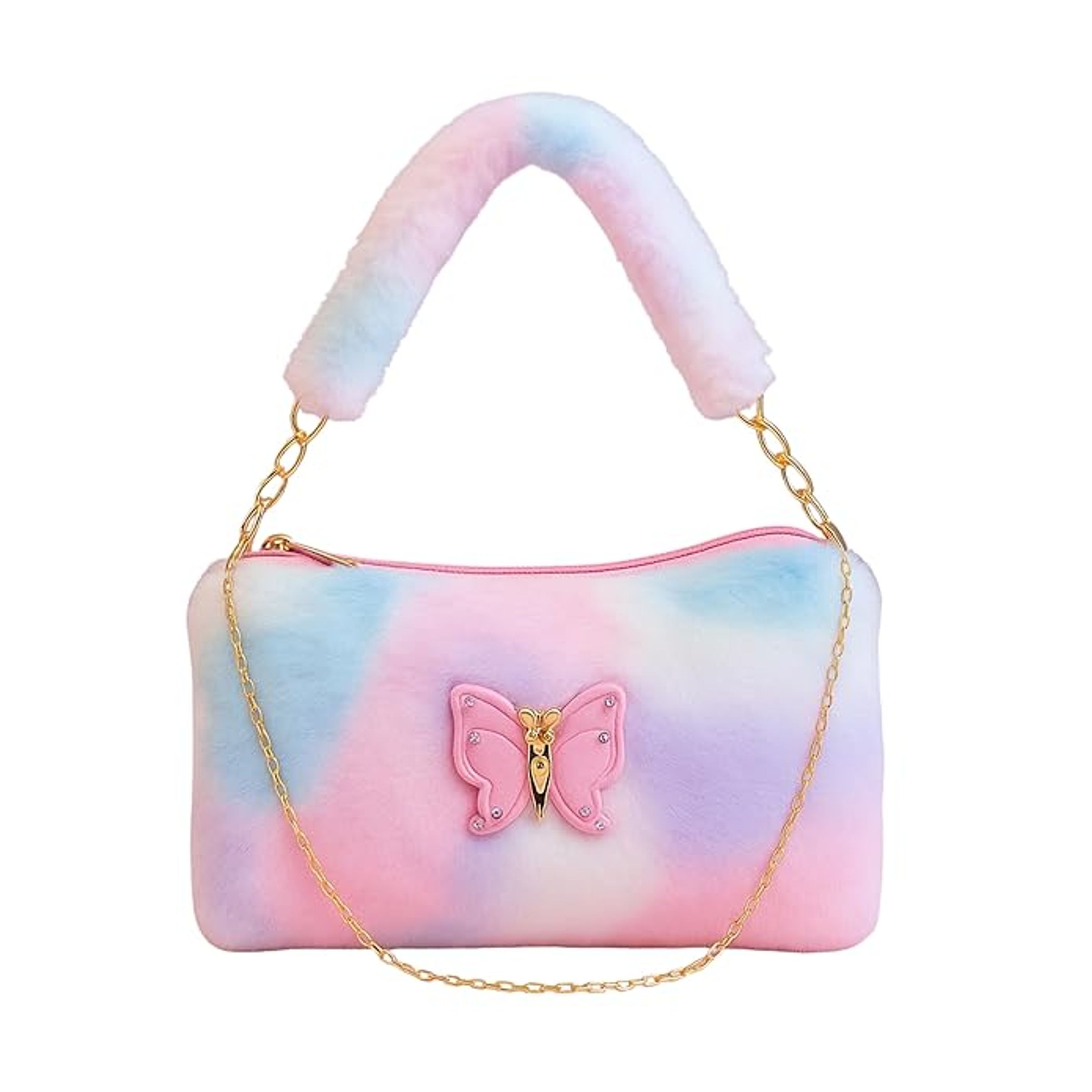 HIP BAG W ADJUSTABLE STRAP & JUTE - WATERCOLOR BUTTERFLIES