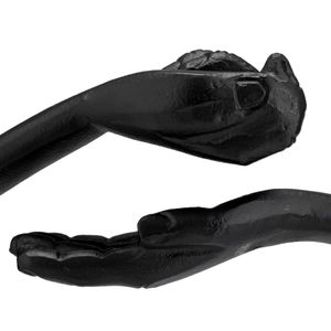METAL,15" HAND RING ON BASE SCULPT ,BLACK/WHITE 6