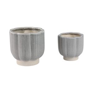 CARVERVALE SET OF 2 BLUE PLANTER 8 (IN) 4
