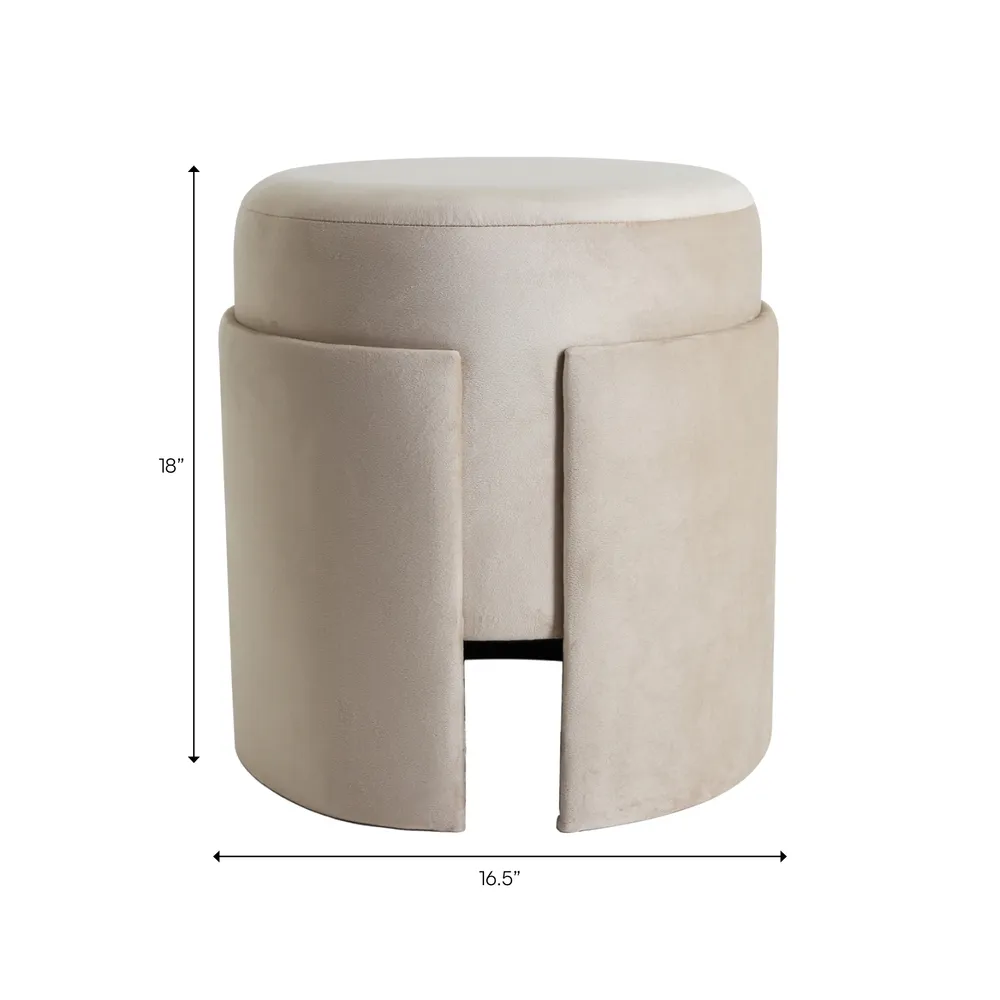 HADLEYTON IVORY OTTOMAN 18 (IN)