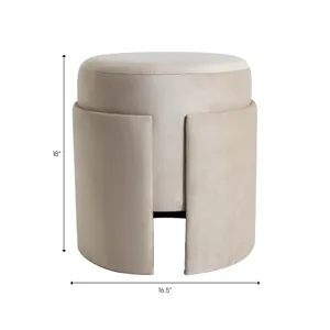 HADLEYTON IVORY OTTOMAN 18 (IN) 9