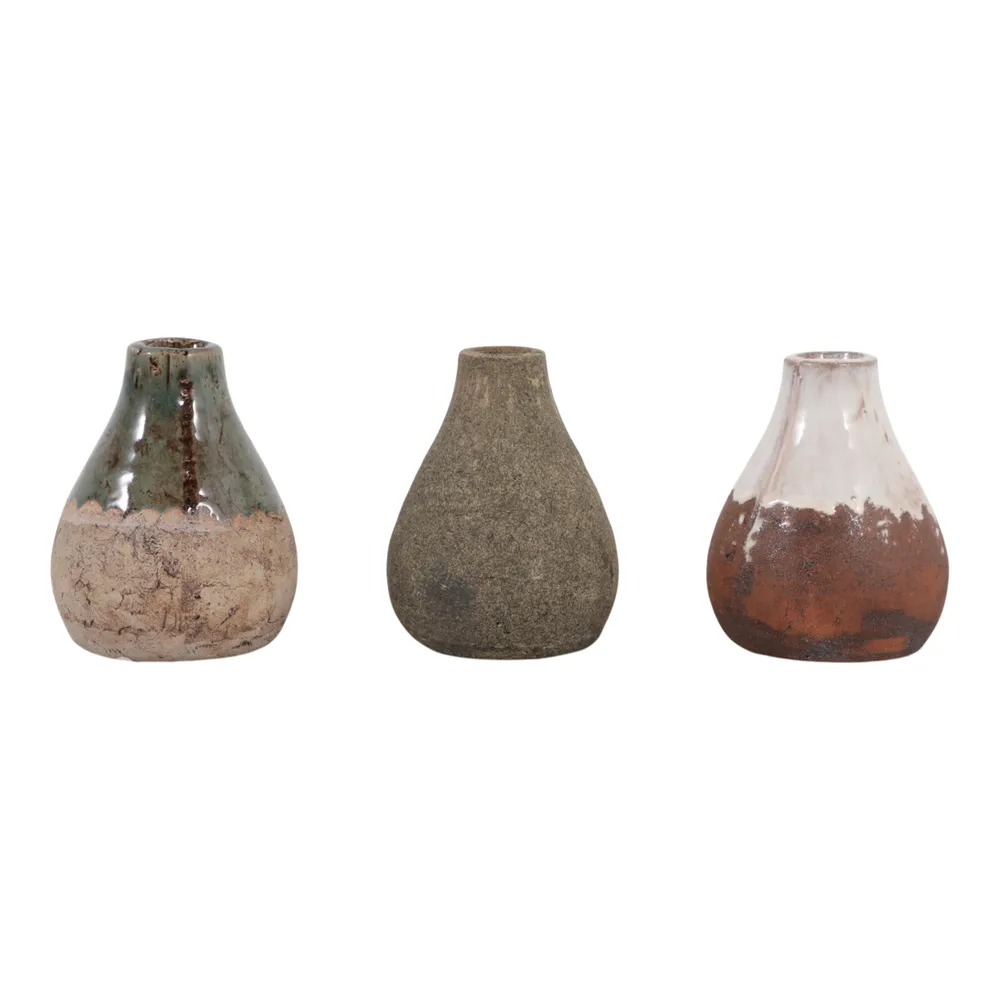 ROSEGROVE SET OF 3 IVORY VASES 5 (IN)