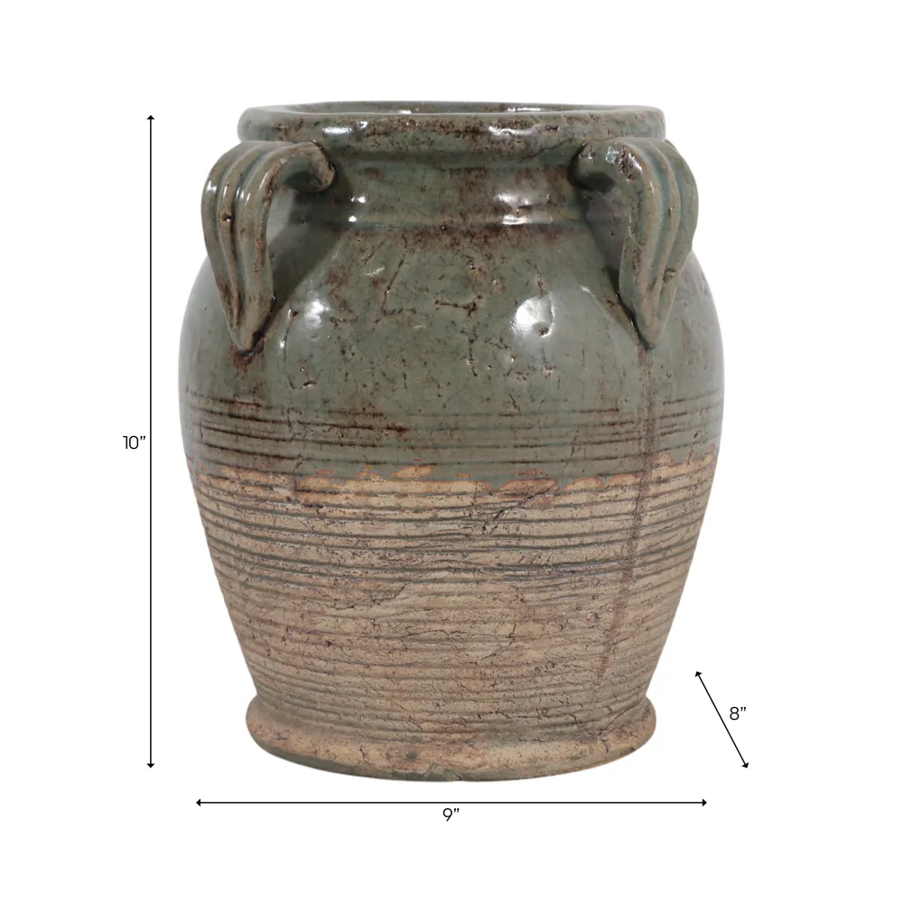 COHENWAY GREEN VASE 10 (IN)