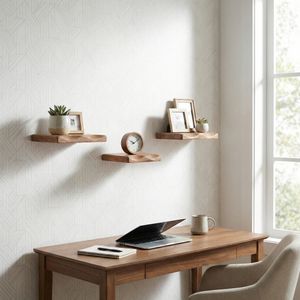 ATLASTON SET OF 3 BROWN WALL SHELF 1 (IN) 10