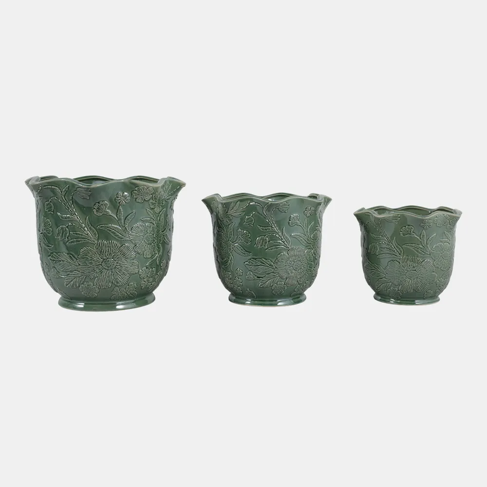 CLAYBROOK SET OF 3 GREEN PLANTER 9 (IN)