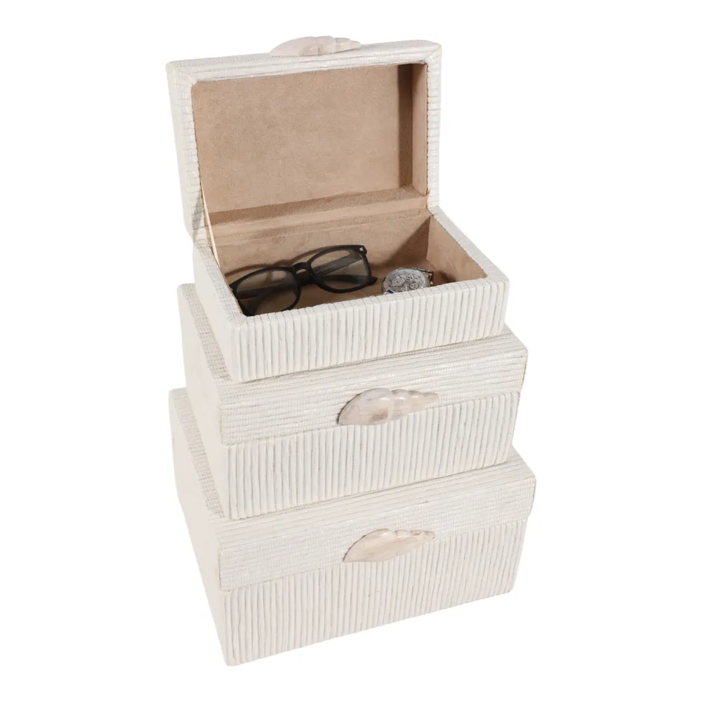 DRAKEMILL SET OF 3 BROWN BOXES 7 (IN)