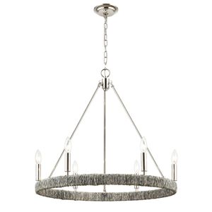Abaca 27'' Wide 6-Light Chandelier - Polished Nickel 1